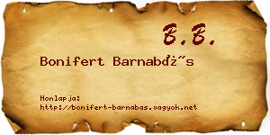 Bonifert Barnabás névjegykártya